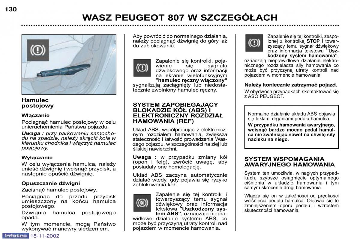 Peugeot 807 instrukcja obslugi / page 134