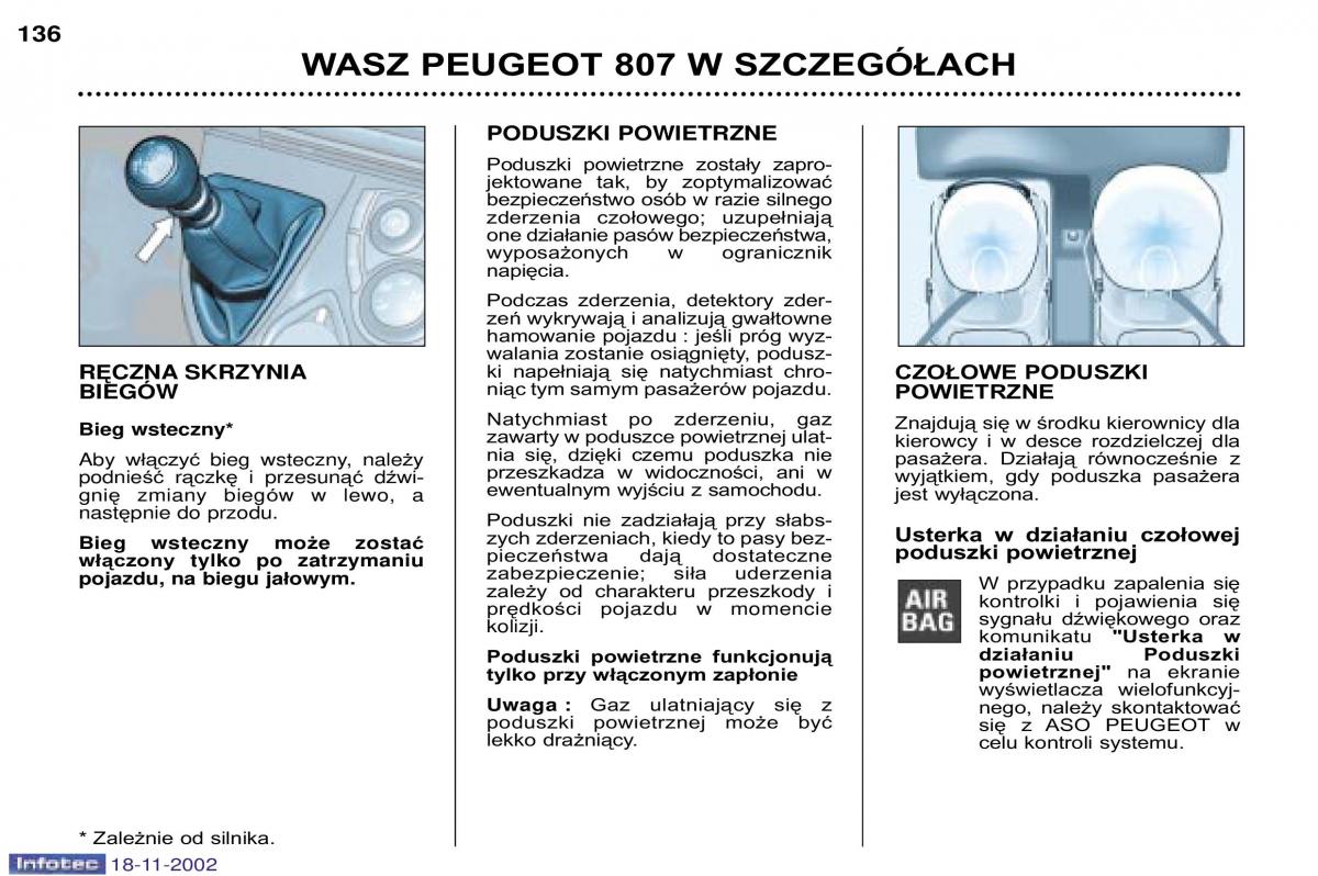 Peugeot 807 instrukcja obslugi / page 138