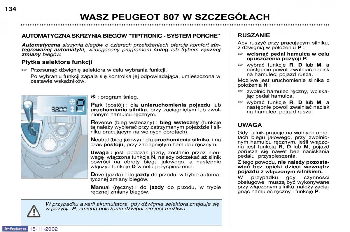 Peugeot 807 instrukcja obslugi / page 141