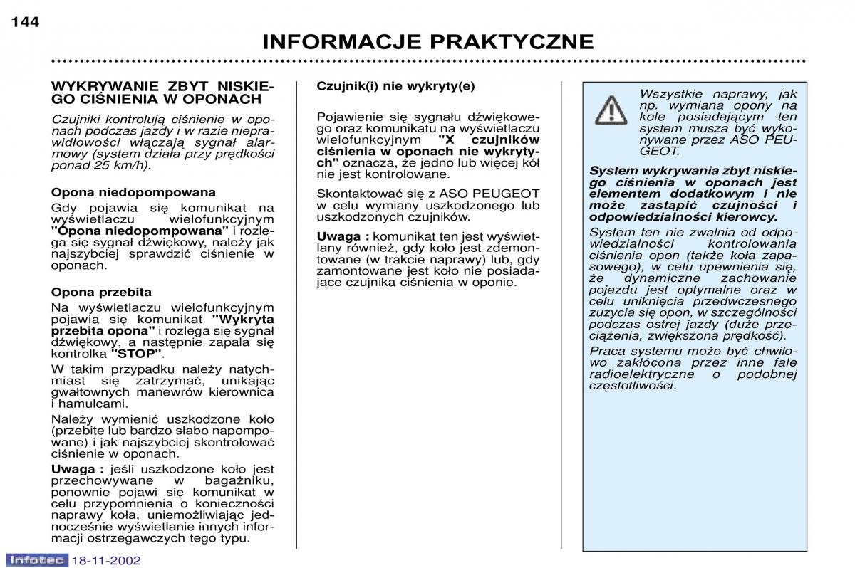 Peugeot 807 instrukcja obslugi / page 148