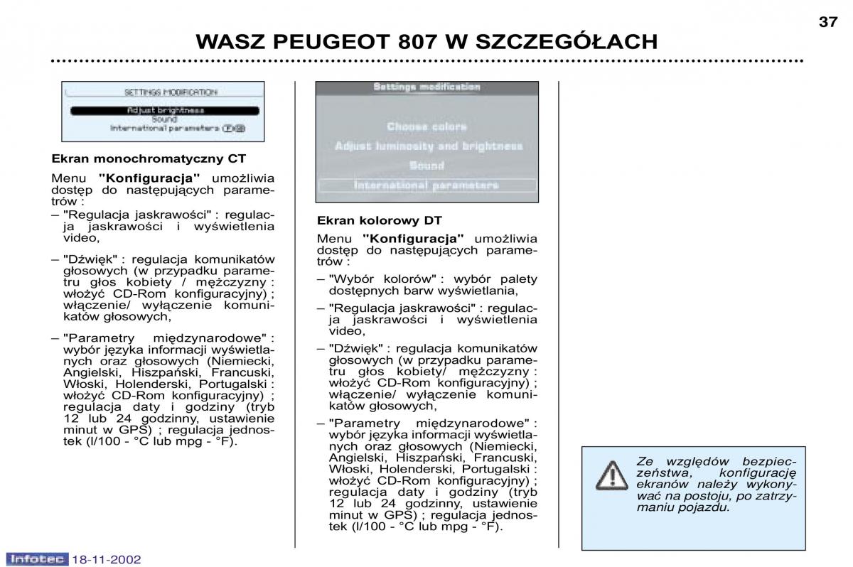 Peugeot 807 instrukcja obslugi / page 35