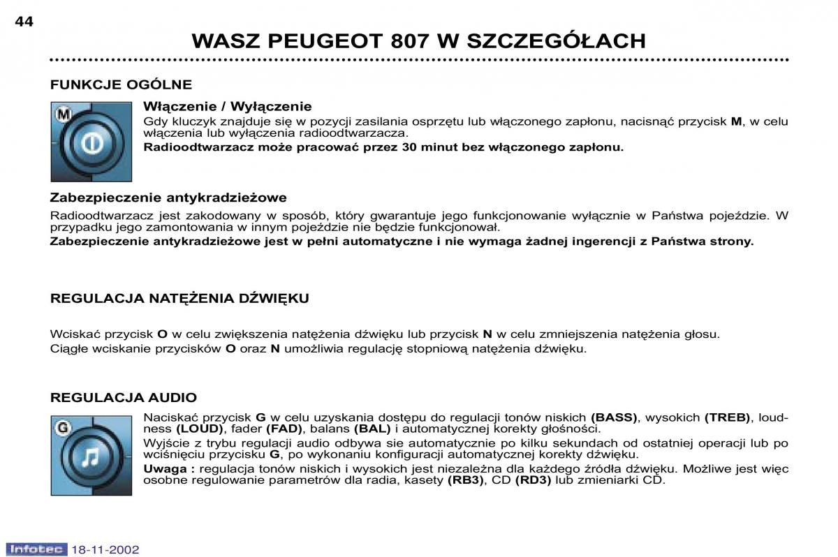 Peugeot 807 instrukcja obslugi / page 41