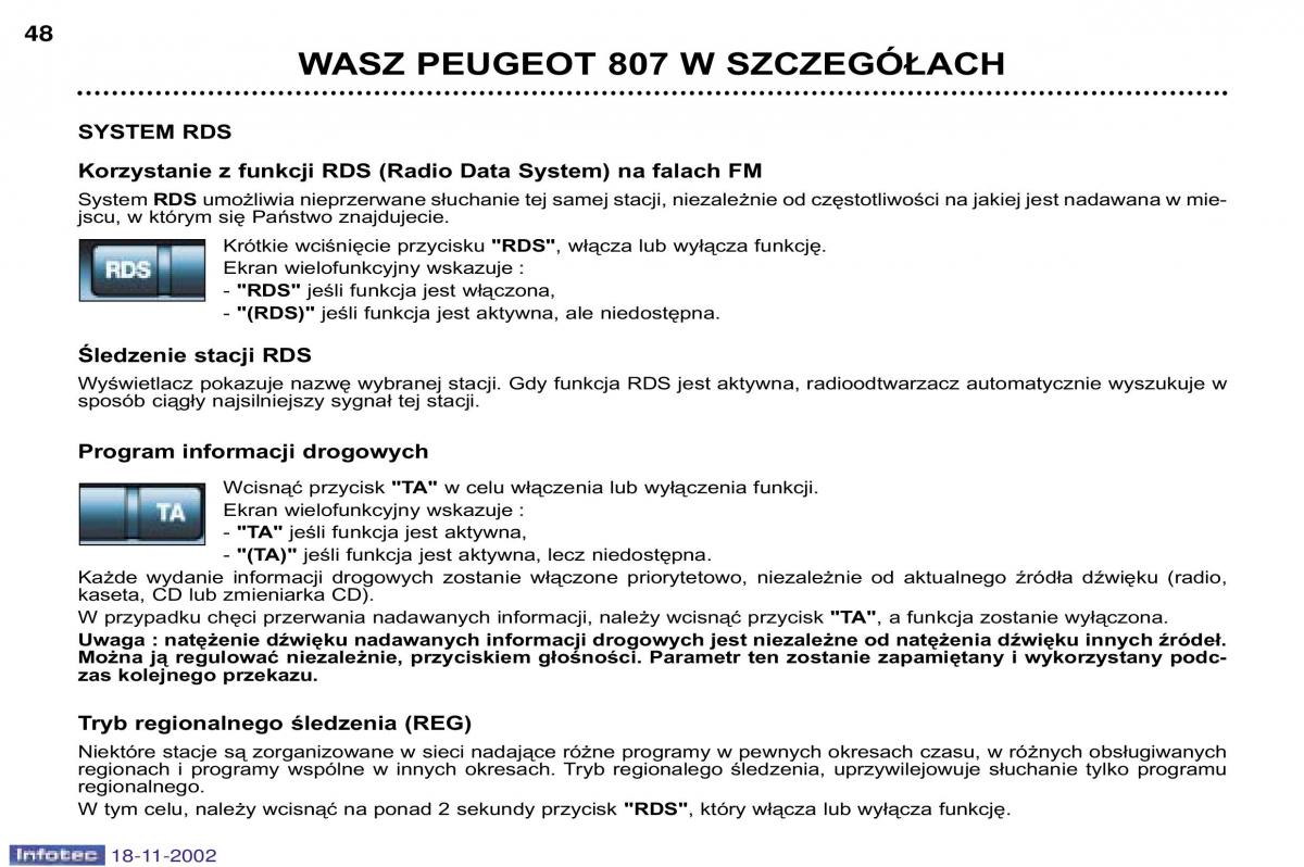 Peugeot 807 instrukcja obslugi / page 45