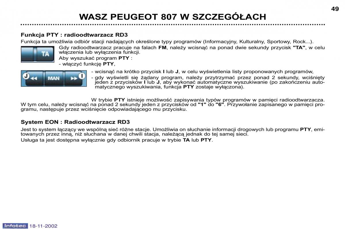 Peugeot 807 instrukcja obslugi / page 49