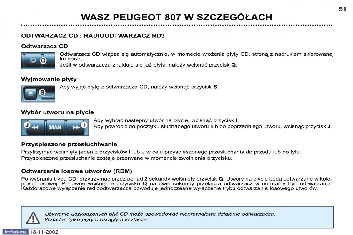 Peugeot 807 instrukcja obslugi / page 52