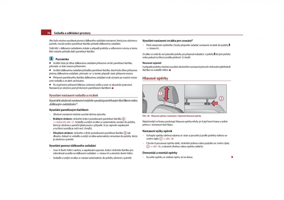 Skoda Yeti navod k obsludze / page 71