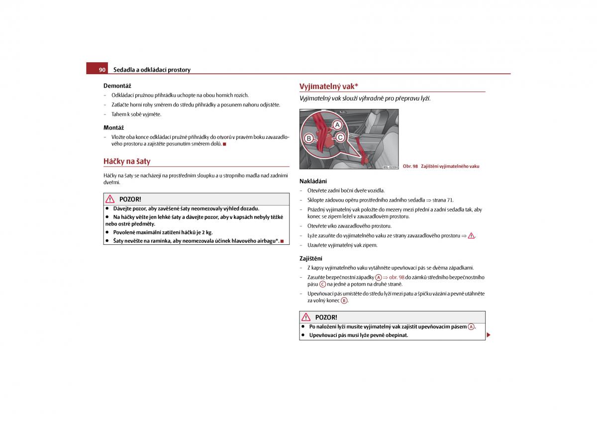 Skoda Yeti navod k obsludze / page 91