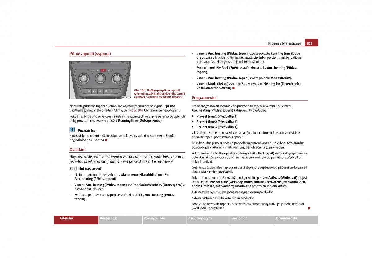 Skoda Yeti navod k obsludze / page 104