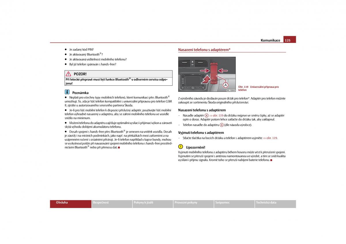 Skoda Yeti navod k obsludze / page 126