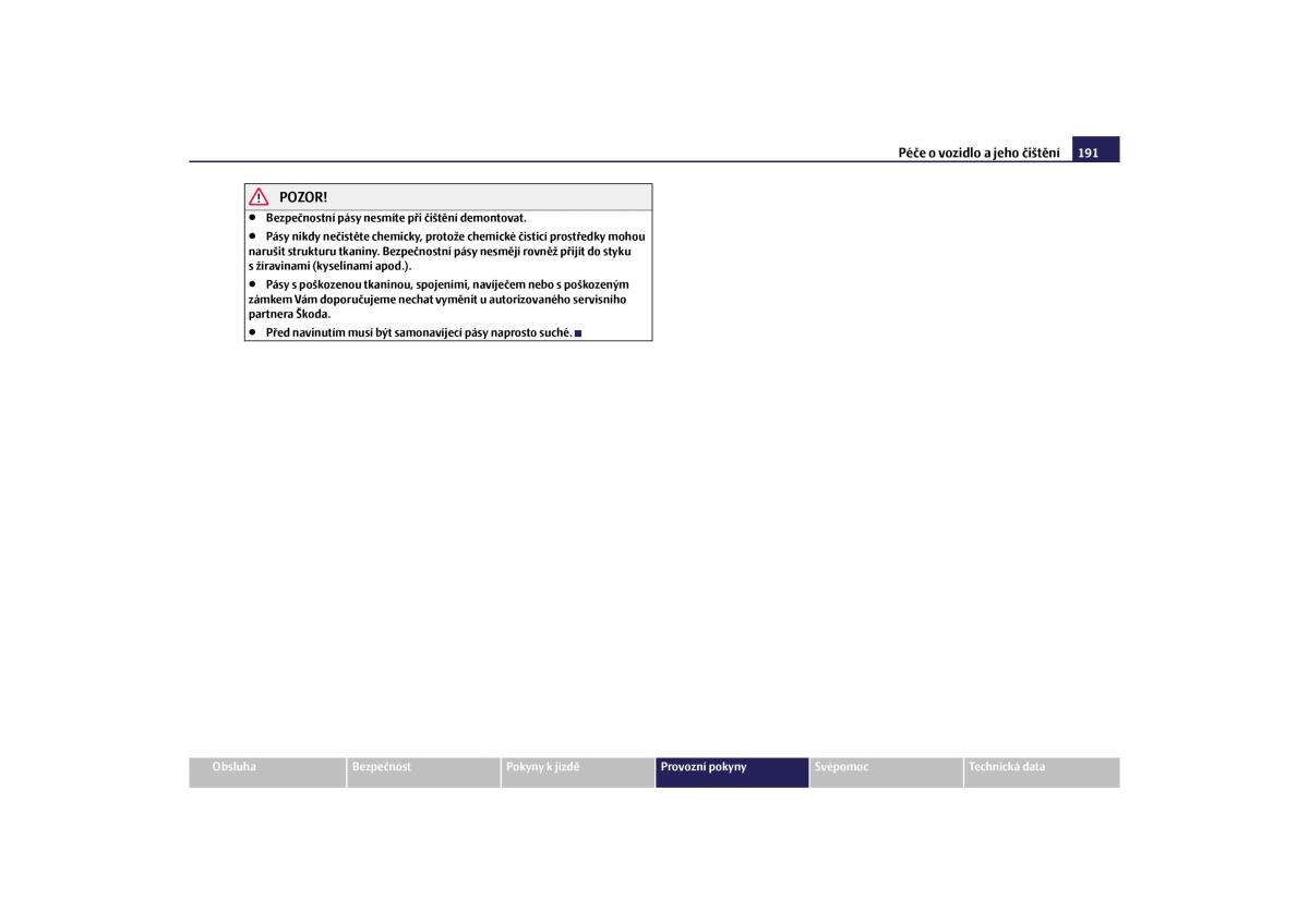 Skoda Yeti navod k obsludze / page 192