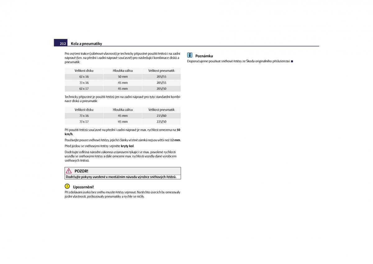 Skoda Yeti navod k obsludze / page 213