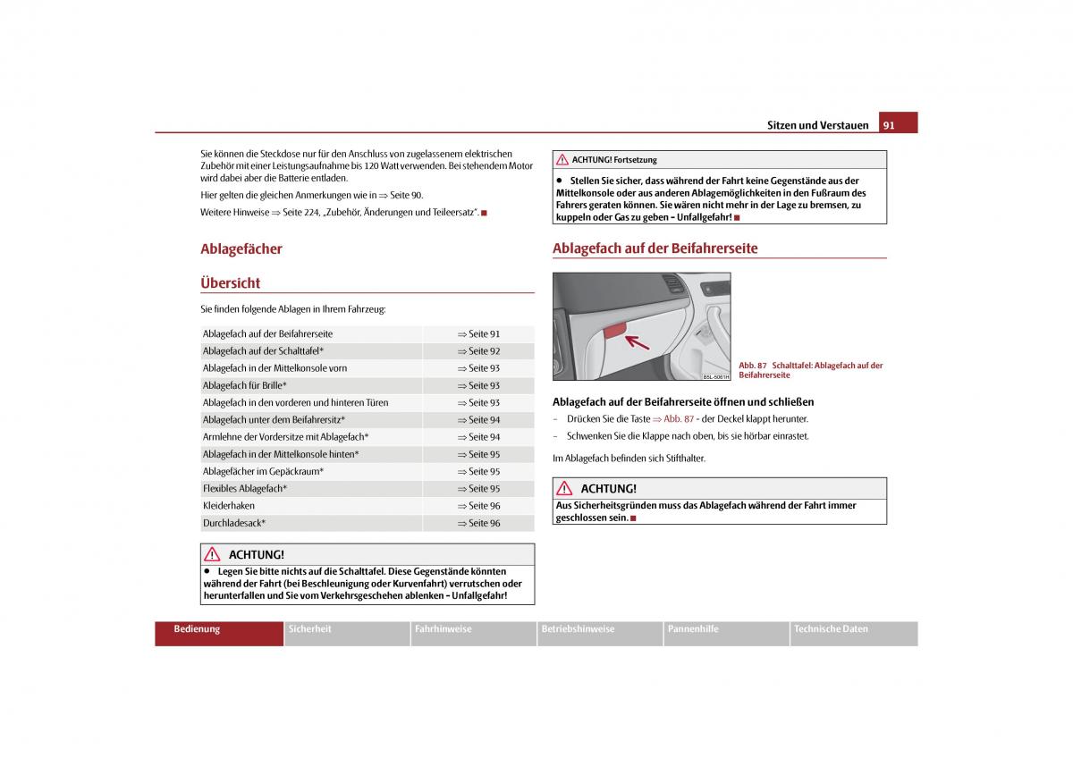 Skoda Yeti Handbuch / page 92