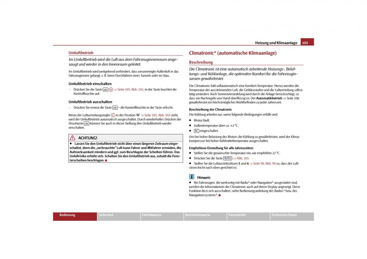 Skoda Yeti Handbuch / page 106