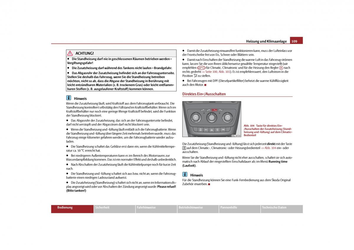 Skoda Yeti Handbuch / page 110