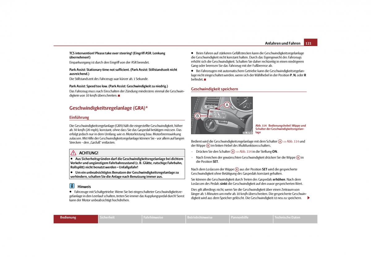 Skoda Yeti Handbuch / page 122