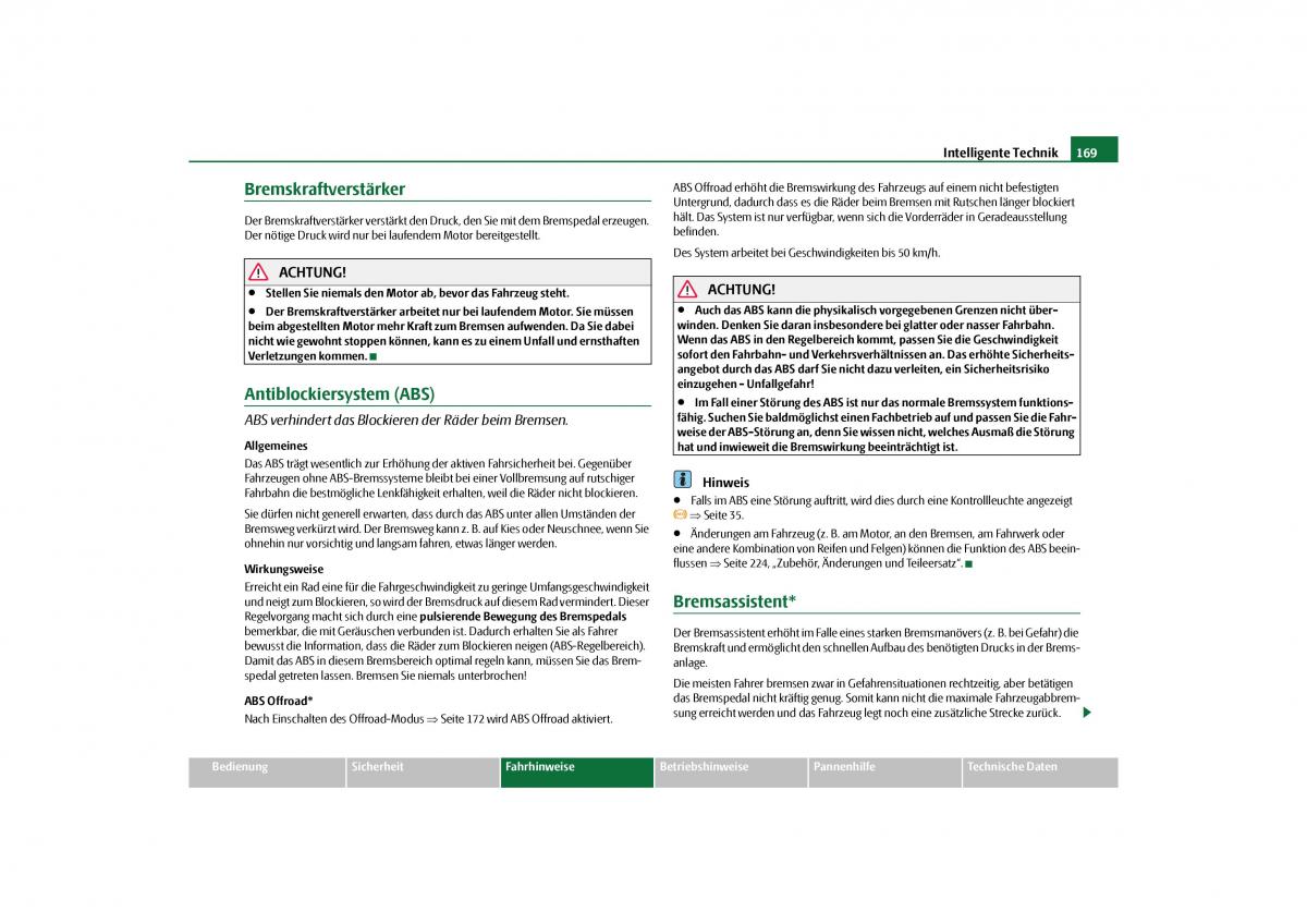 Skoda Yeti Handbuch / page 170