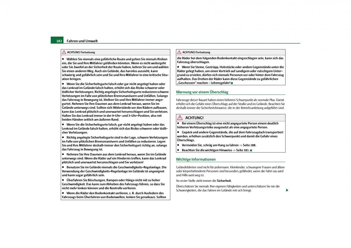 Skoda Yeti Handbuch / page 183