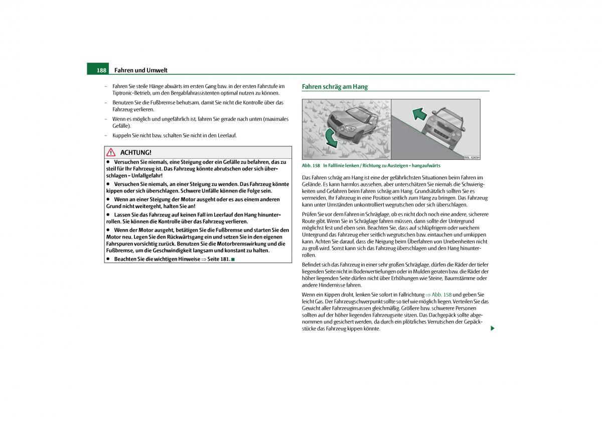 Skoda Yeti Handbuch / page 189