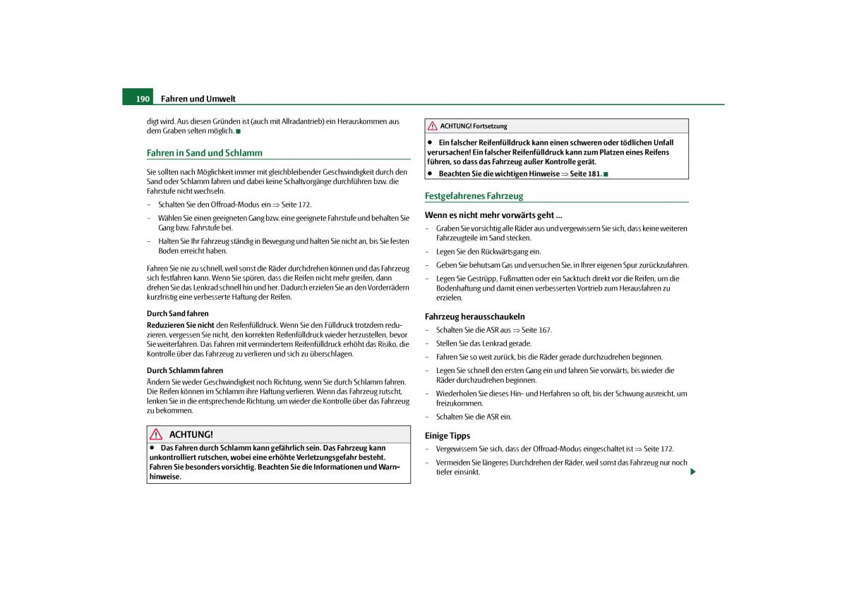 Skoda Yeti Handbuch / page 191