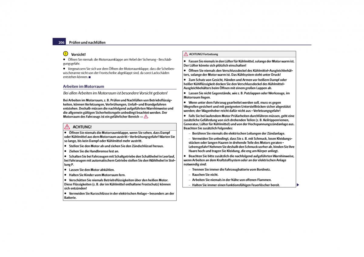 Skoda Yeti Handbuch / page 207