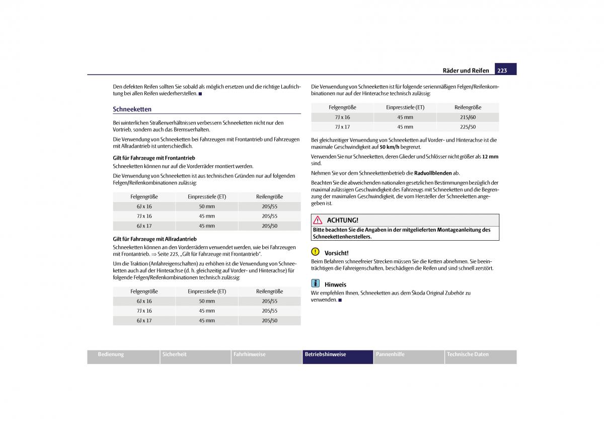 Skoda Yeti Handbuch / page 224