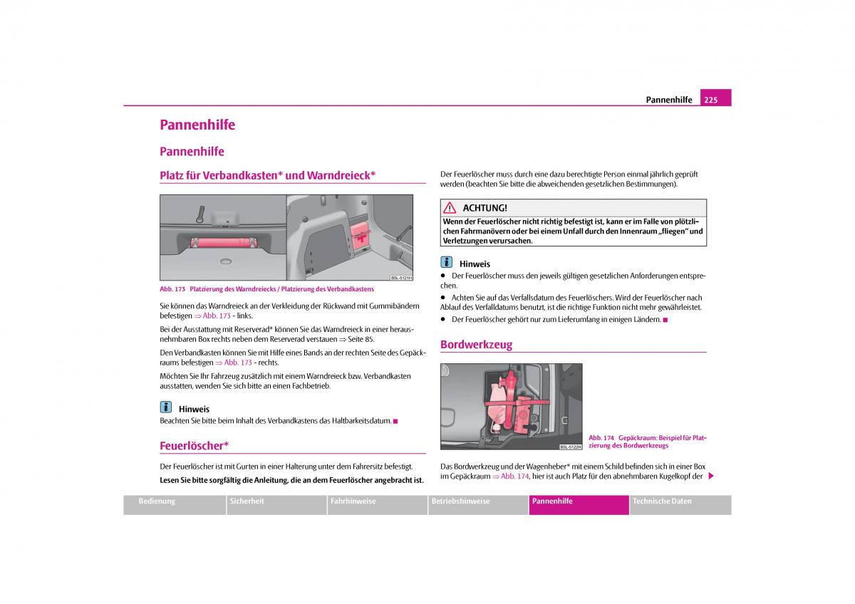 Skoda Yeti Handbuch / page 226