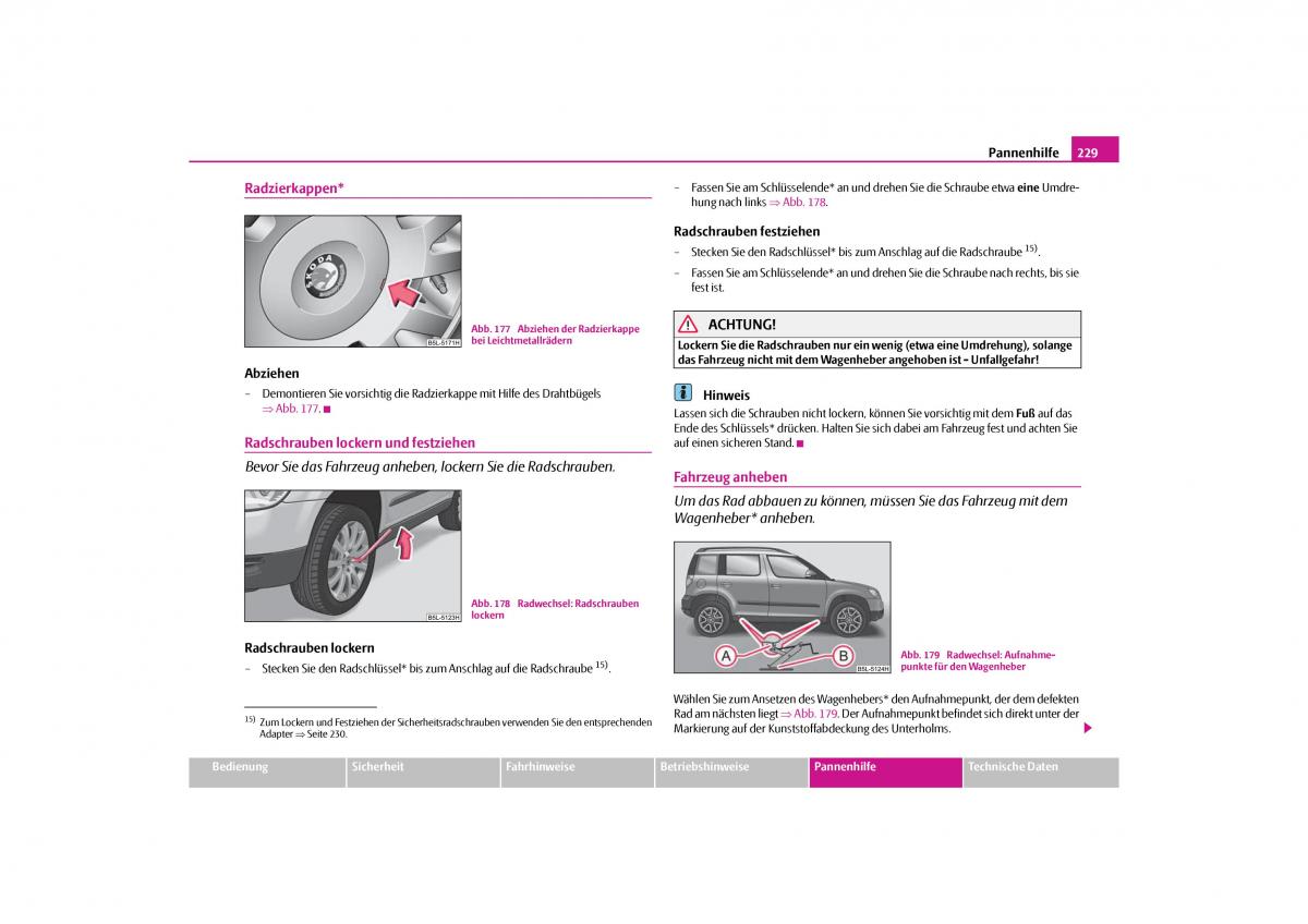 Skoda Yeti Handbuch / page 230