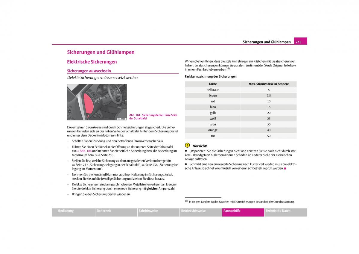 Skoda Yeti Handbuch / page 236