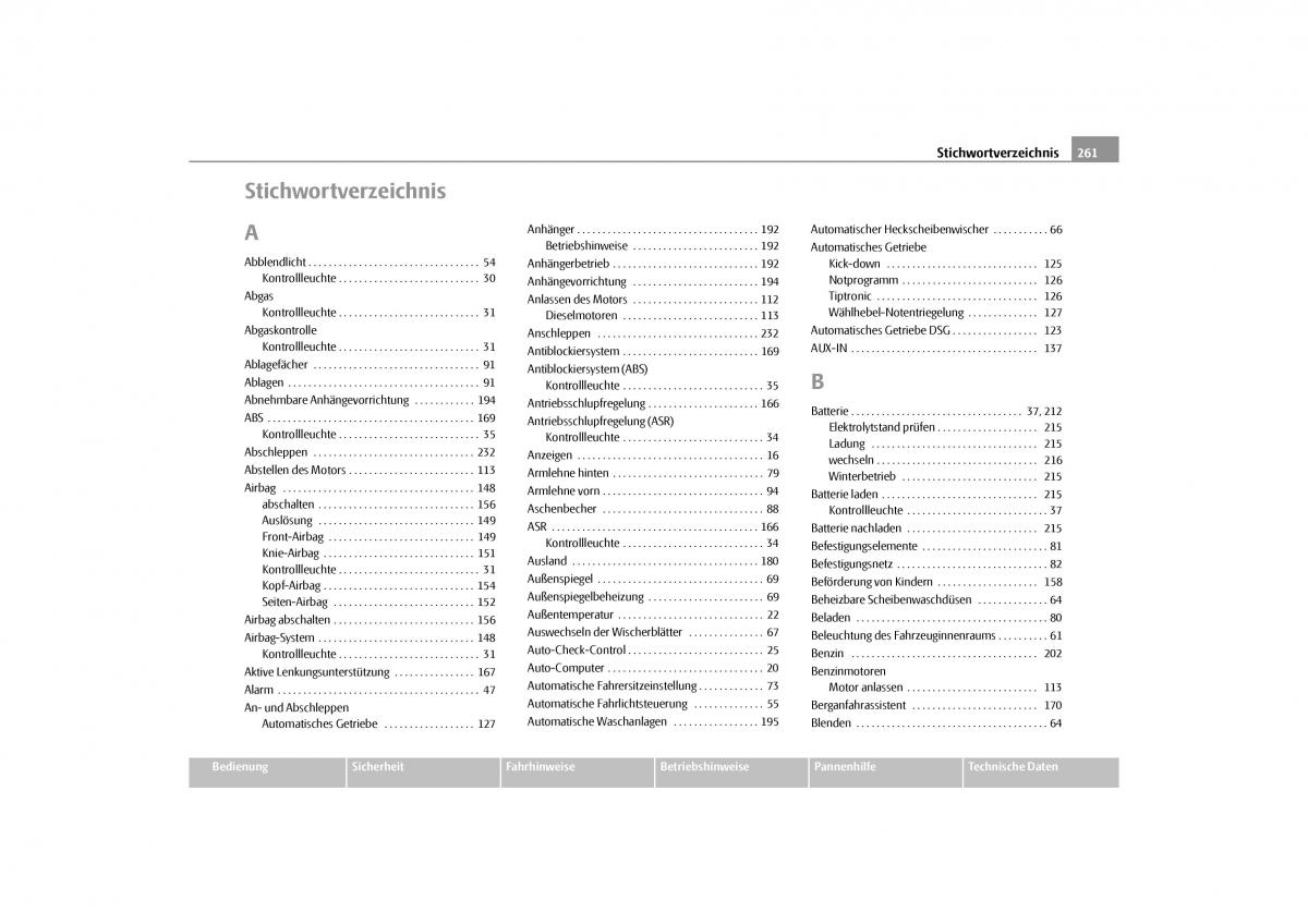 Skoda Yeti Handbuch / page 262