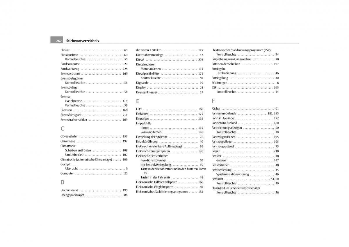 Skoda Yeti Handbuch / page 263