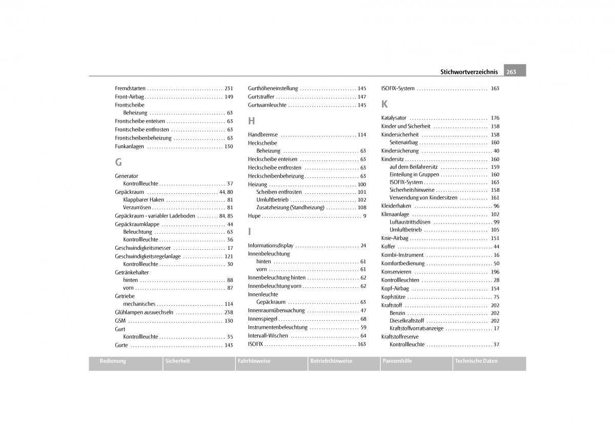 Skoda Yeti Handbuch / page 264