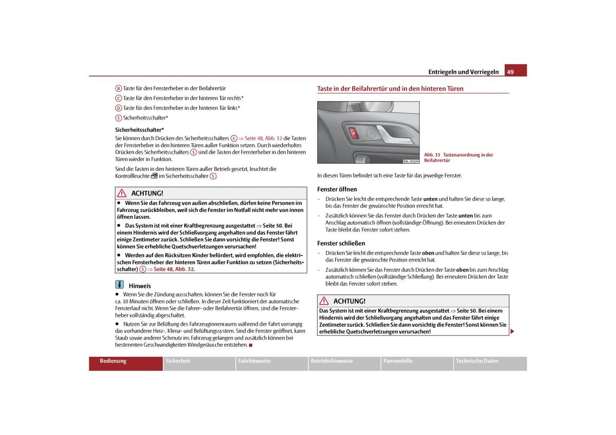 Skoda Yeti Handbuch / page 50