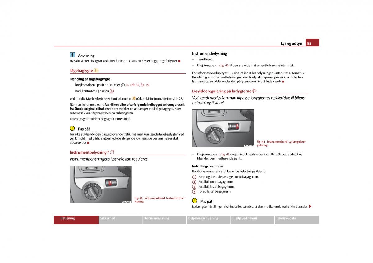 Skoda Yeti Bilens instruktionsbog / page 57