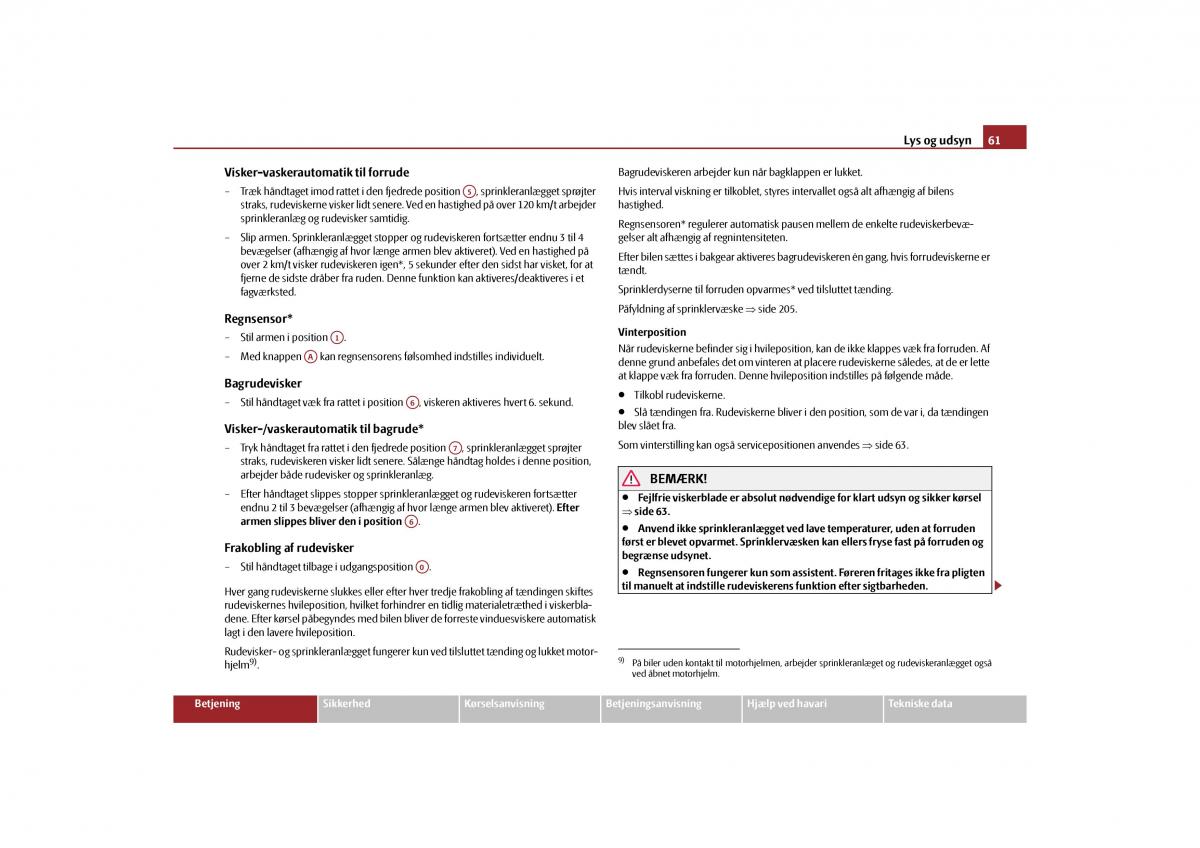 Skoda Yeti Bilens instruktionsbog / page 63