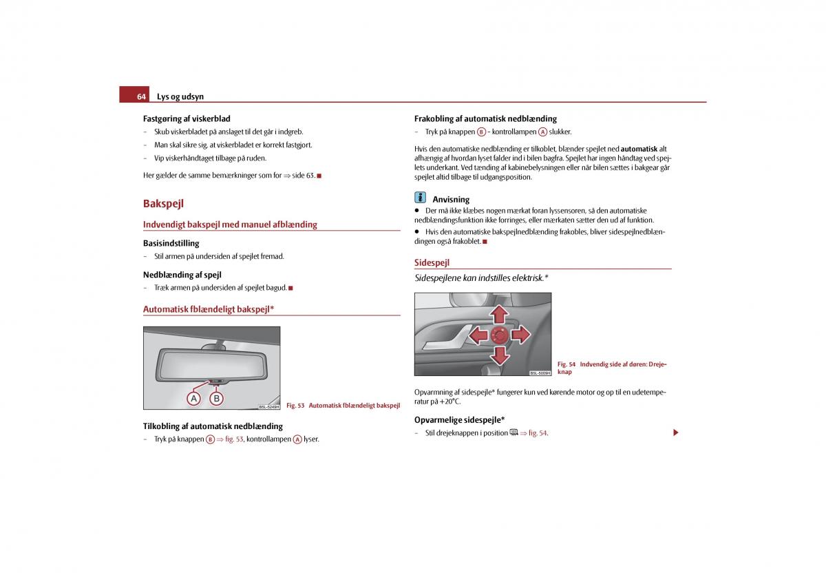 Skoda Yeti Bilens instruktionsbog / page 66