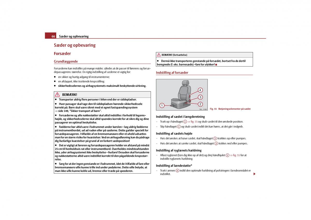 Skoda Yeti Bilens instruktionsbog / page 68