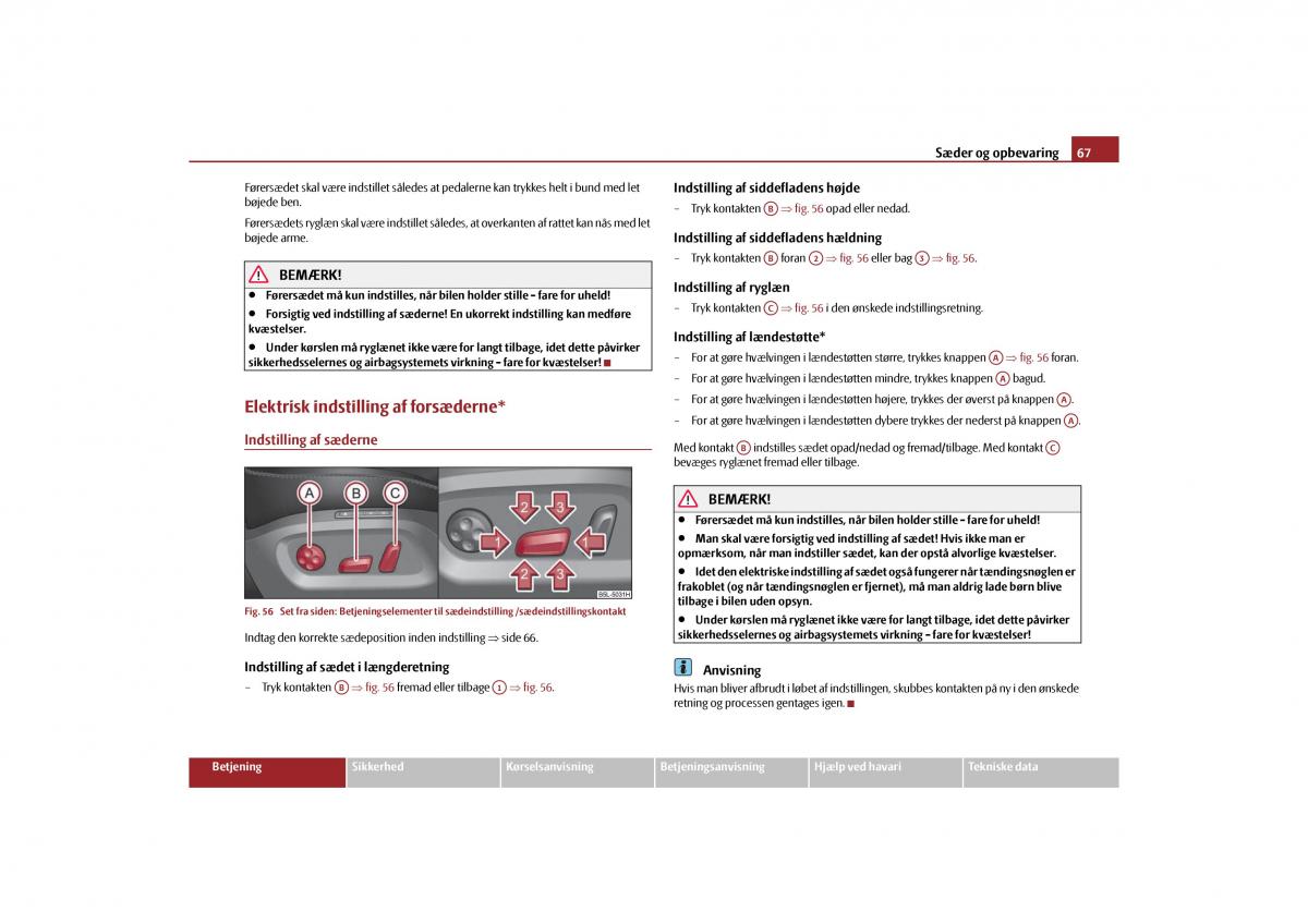 Skoda Yeti Bilens instruktionsbog / page 69