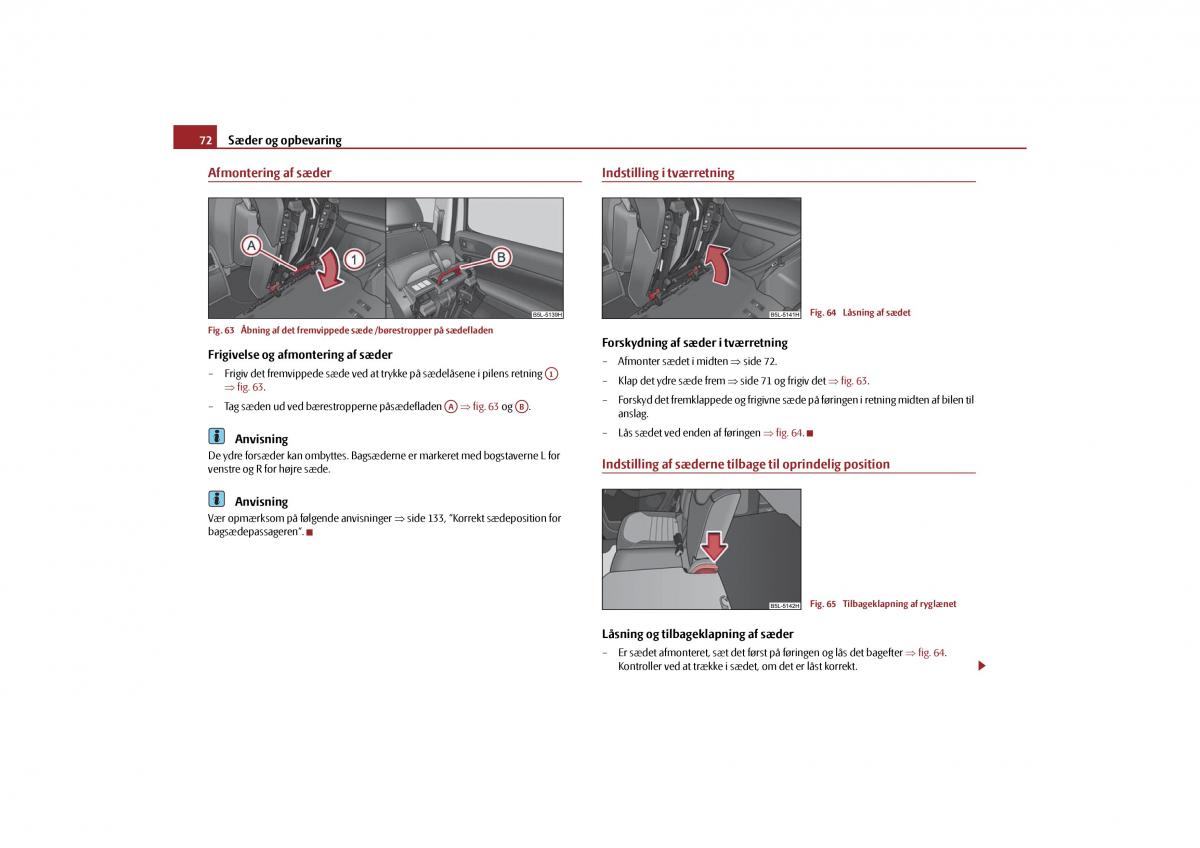 Skoda Yeti Bilens instruktionsbog / page 74