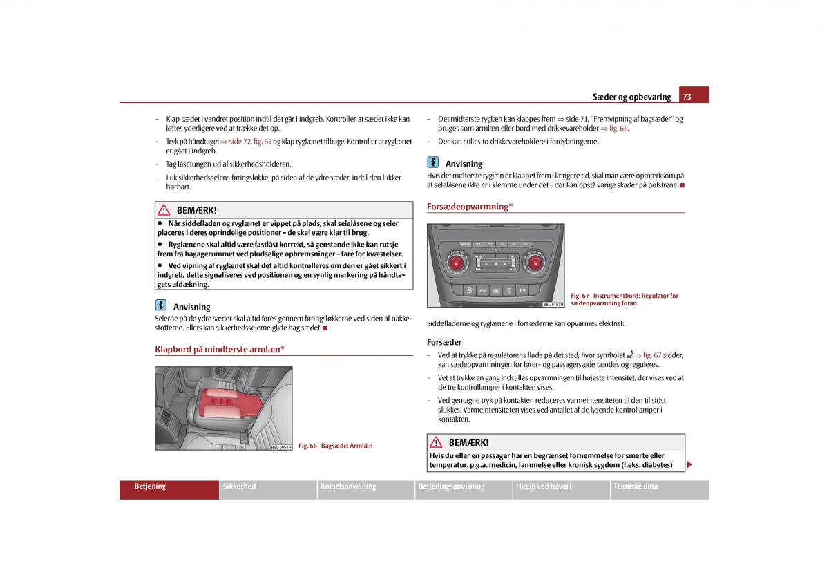 Skoda Yeti Bilens instruktionsbog / page 75