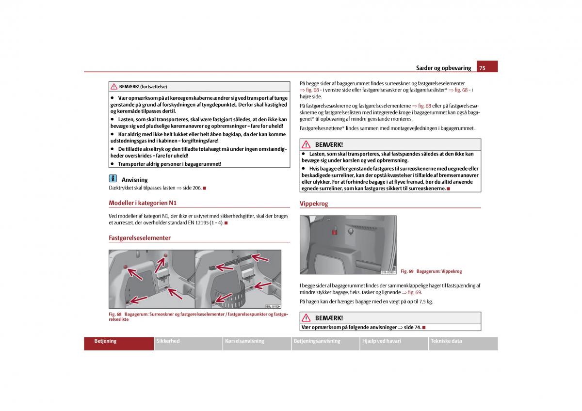 Skoda Yeti Bilens instruktionsbog / page 77