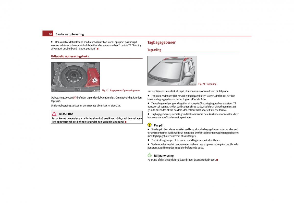 Skoda Yeti Bilens instruktionsbog / page 82