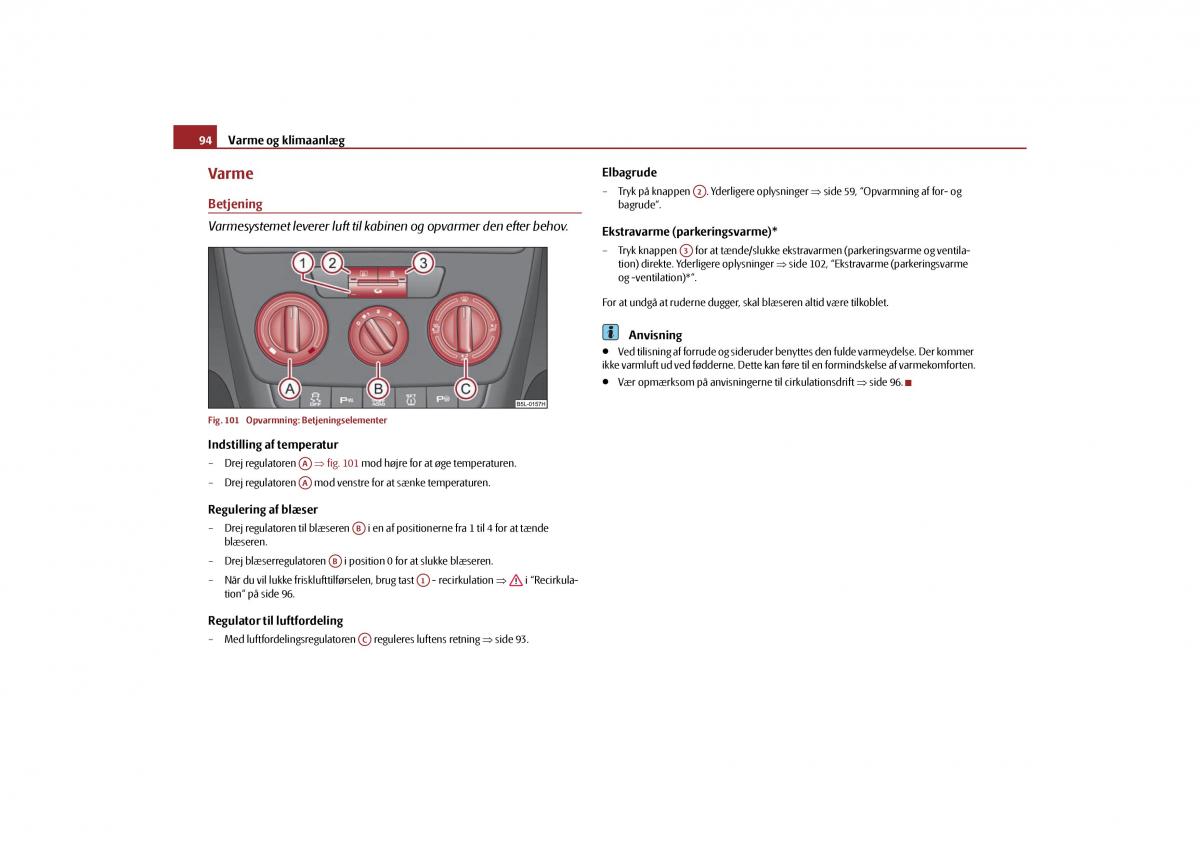 Skoda Yeti Bilens instruktionsbog / page 96