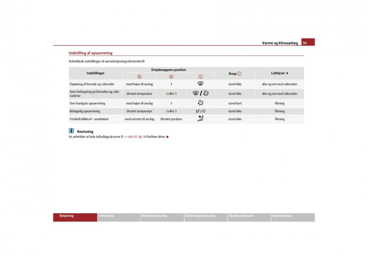 Skoda Yeti Bilens instruktionsbog / page 97