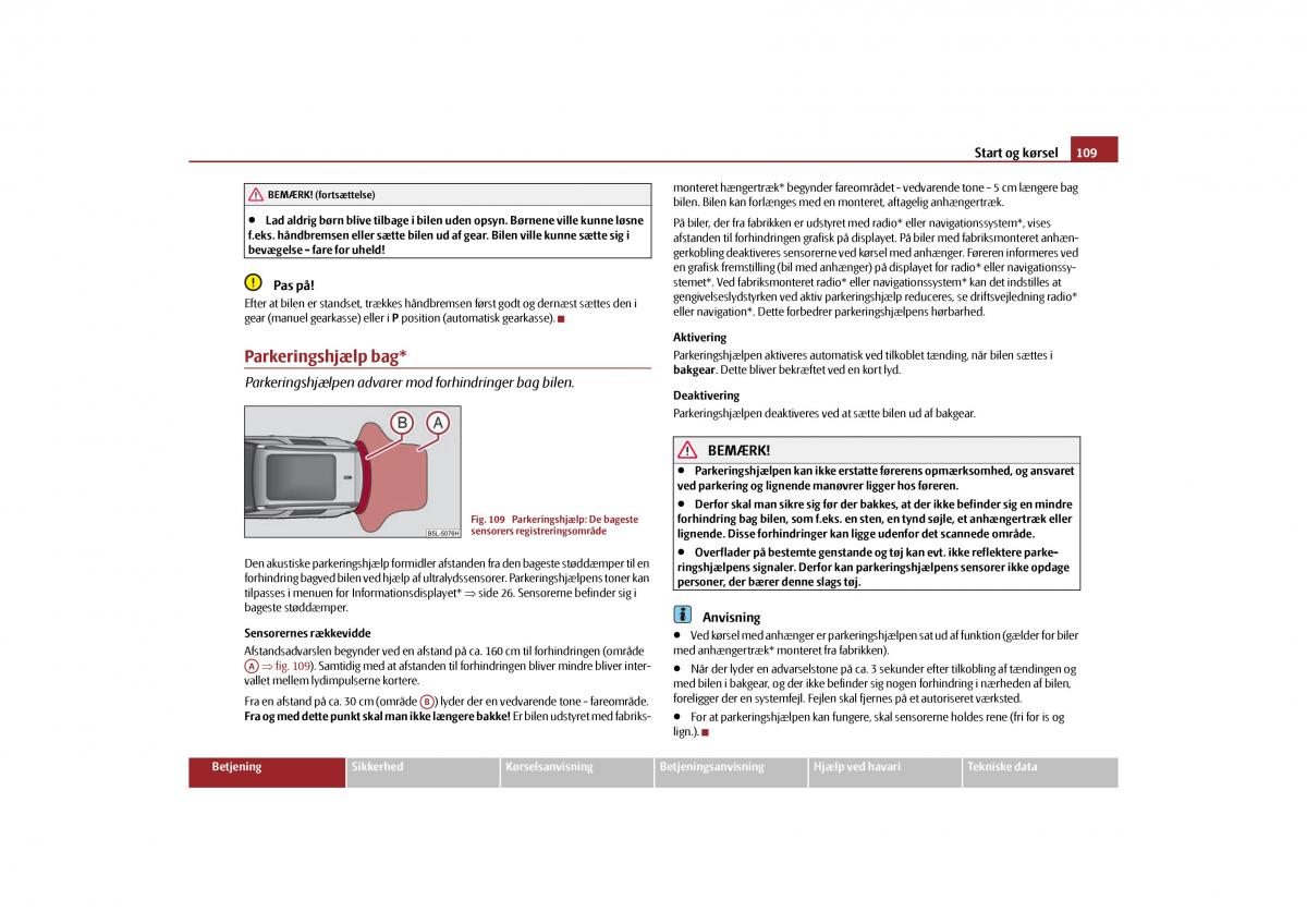 Skoda Yeti Bilens instruktionsbog / page 111