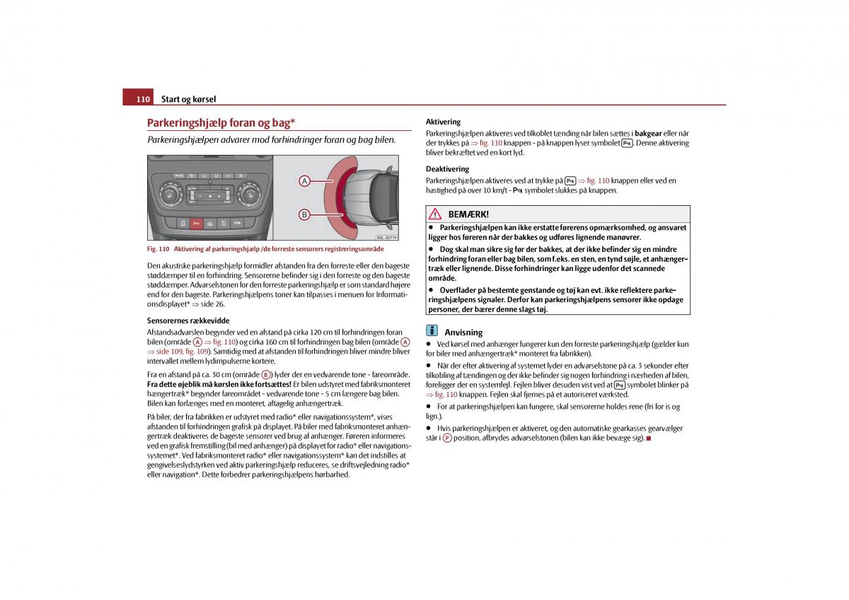 Skoda Yeti Bilens instruktionsbog / page 112