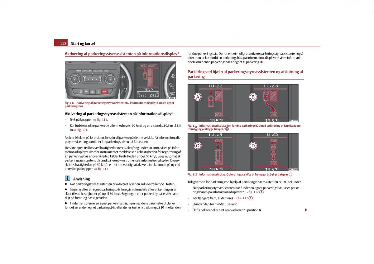 Skoda Yeti Bilens instruktionsbog / page 114