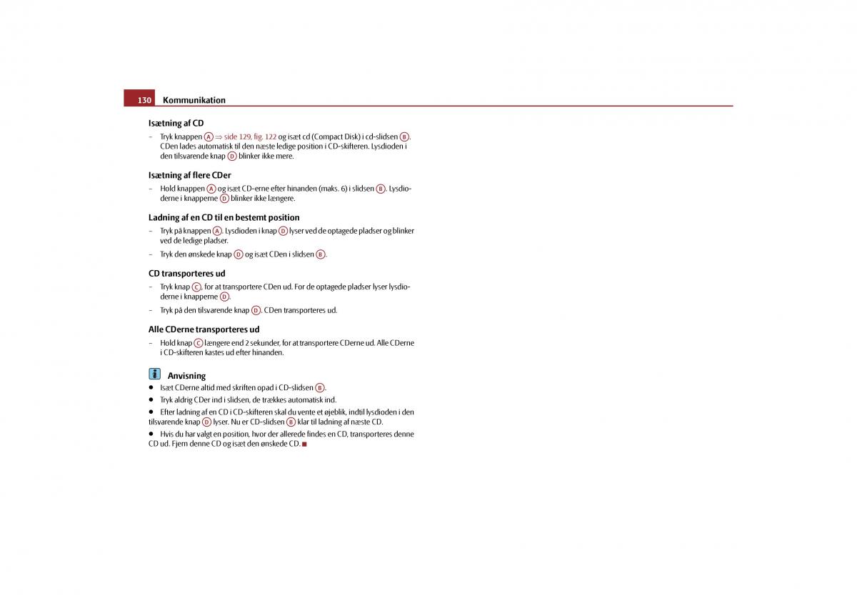 Skoda Yeti Bilens instruktionsbog / page 132