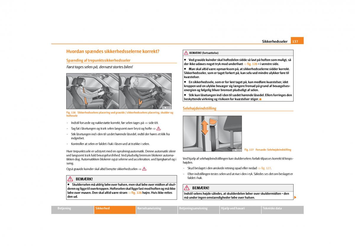 Skoda Yeti Bilens instruktionsbog / page 139