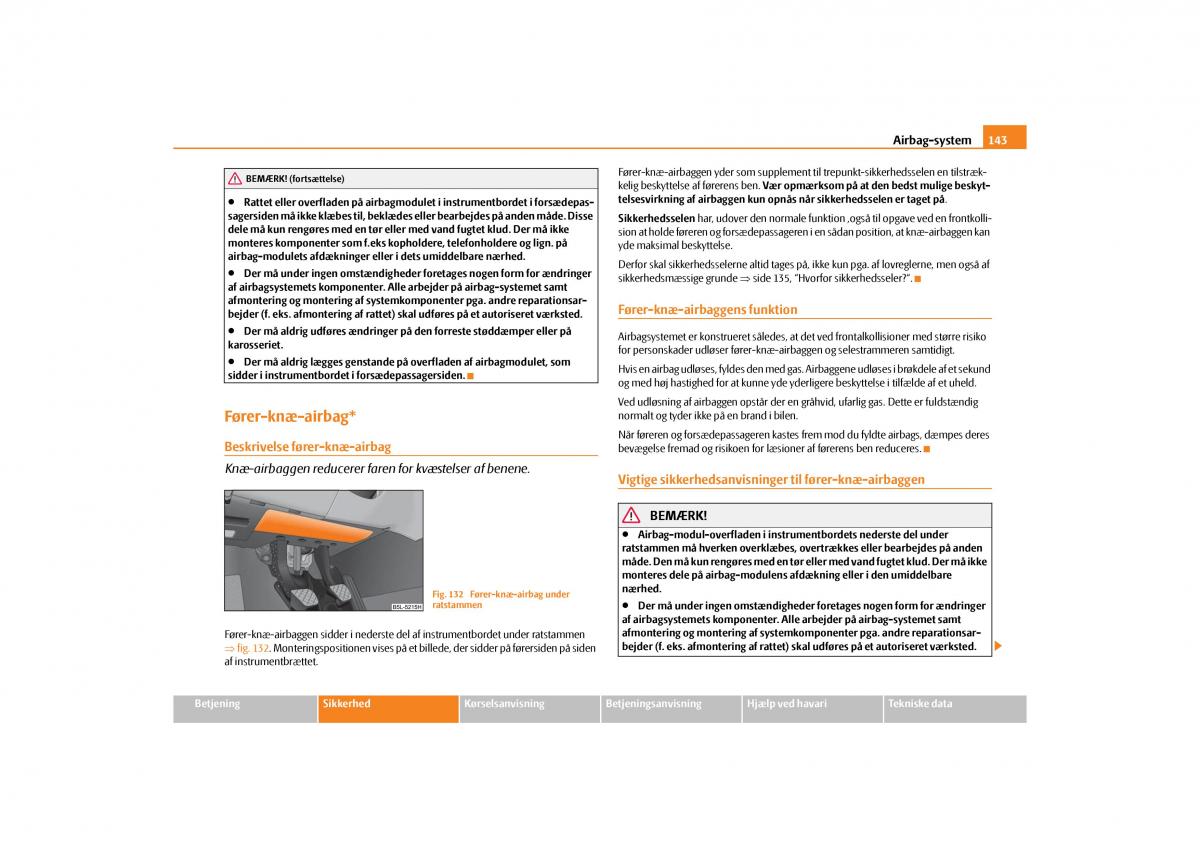 Skoda Yeti Bilens instruktionsbog / page 145