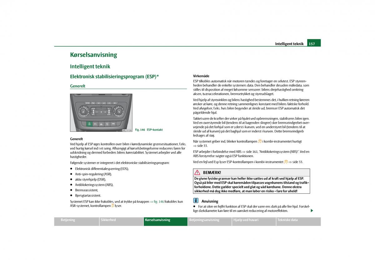 Skoda Yeti Bilens instruktionsbog / page 159